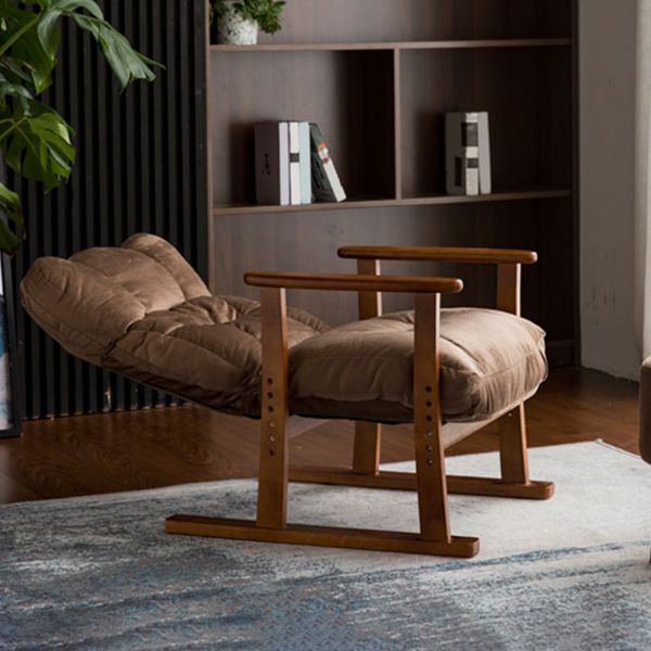 Marco de madera silla reclinable de color sólido de marco estándar con taburetes