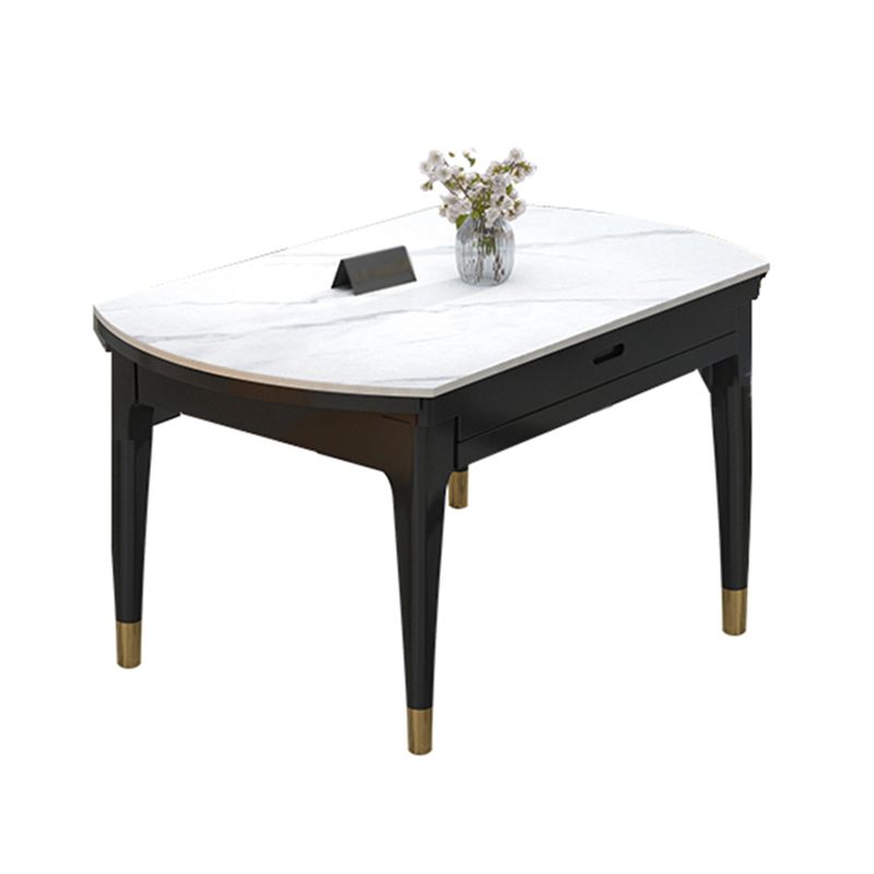 Round Sintered Stone Table Traditional Luxury Dining Room Table with 4 Black Legs Clearhalo ' dining_table' 'Dining Tables & Seating' 'Dining Tables' 'furn' 'furn_dining_table' 'Furniture' 'furniture_dining_table' 'Kitchen & Dining Furniture' 'kitchen&dining_furn' 'kitchen' 'kitchen_dining_table' 1200x1200_c341ab93-428f-48d4-ae79-3d2229ce2ff5