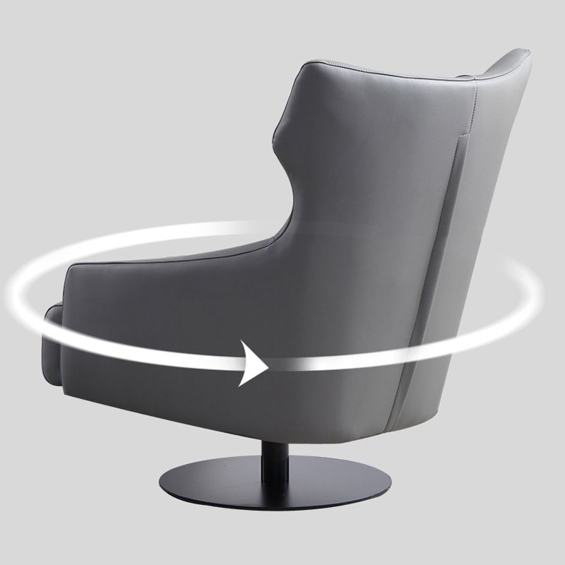 Reclinabile sedia alare in pelle incollata con poltrona da letto a gamba singola