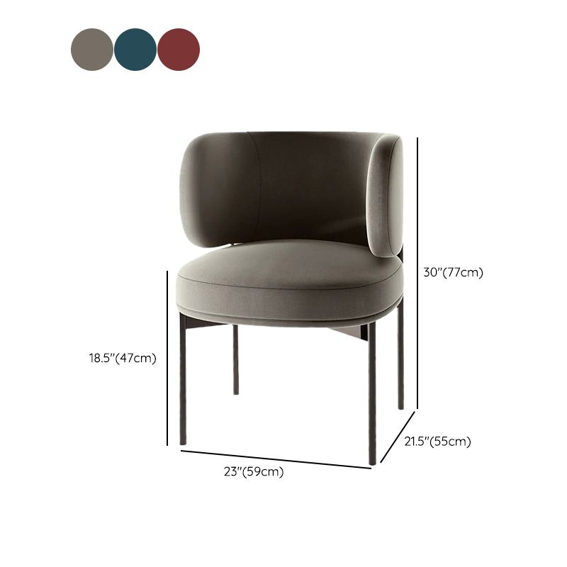 Modern Style Velvet Side Chair Arm Metal Side Chair for Home Use Clearhalo 'Dining Chairs' 'Dining Tables & Seating' 'dining_chair' 'furn' 'furn_dining_chair' 'Furniture' 'Kitchen & Dining Furniture' 1200x1200_c347a50a-256c-42dc-b420-0b462df03d0b