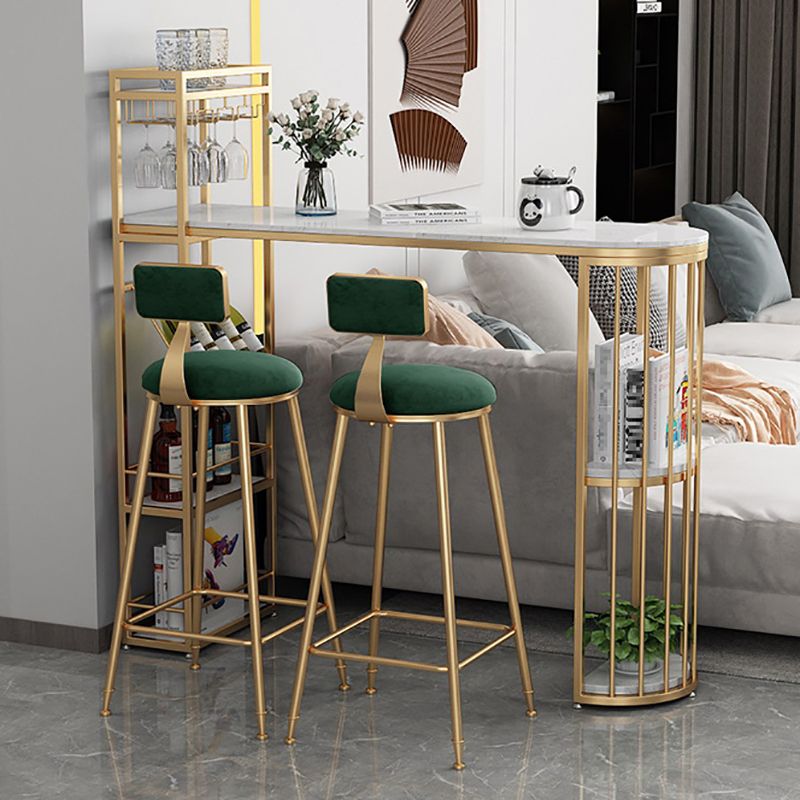 Nordic Bar Table 42-inch Height Artificial Marble Top and Iron Pedestal Pub Table Clearhalo 'Bar Furniture' 'Bar Tables' 'bar_tables' 'furn' 'furn_bar_tables' 'Furniture' 'furniture_bar_tables' 'Kitchen & Dining Furniture' 1200x1200_c348041c-ea38-49ae-83e6-0f4404402a8a