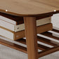 Solid Wood Coffee Table Rectangle 4 Legs Coffee or End Table with Storage