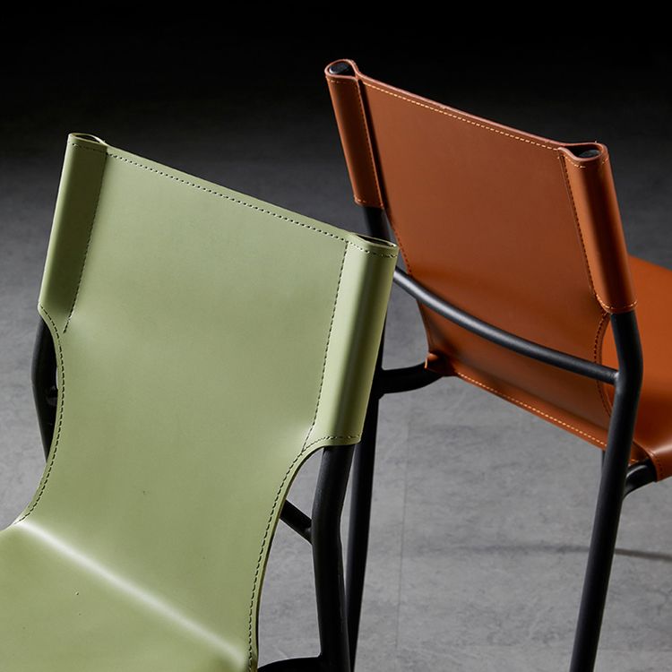 Leather Upholstered Dining Armless Chairs Dining Side Chairs with Metal Legs Clearhalo ' kitchen&dining_furn' 'Dining Chairs' 'Dining Tables & Seating' 'dining_chair' 'furn' 'furn_dining_chair' 'Furniture' 'furniture_dining_chair' 'Kitchen & Dining Furniture' 'kitchen' 1200x1200_c349ea5a-ffa9-4e68-a272-895ce017a02a