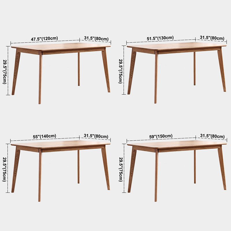 Contemporary Rectangle Dining Table Oak Solid Wood Table with 4 Legs for Home Kitchen Dinner Clearhalo ' dining_table' 'Dining Tables & Seating' 'Dining Tables' 'furn' 'furn_dining_table' 'Furniture' 'furniture_dining_table' 'Kitchen & Dining Furniture' 'kitchen&dining_furn' 'kitchen' 'kitchen_dining_table' 1200x1200_c34a269a-538d-48ac-a902-c3e5fd99e9d0