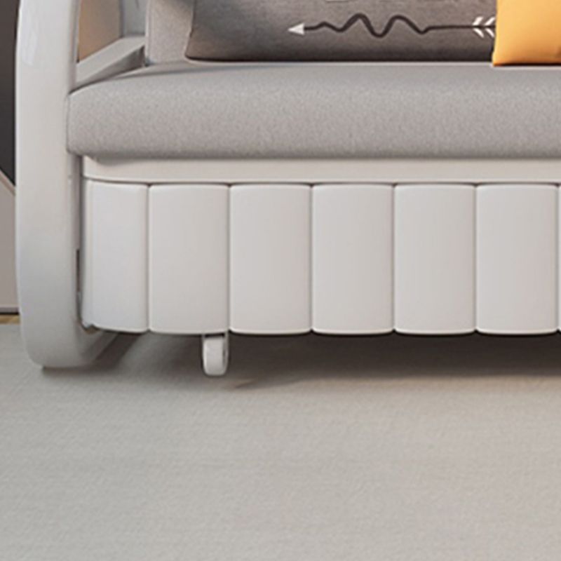 Eigentijdse stoffen bankbed in grijs verwijderbaar slaapbankkussen inbegrepen