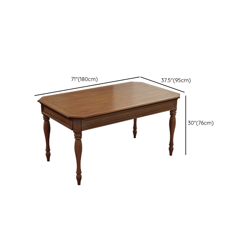 Rustic Style Solid Wood Set of 7 Dinette Table with Upholstered Chair Clearhalo 'Dining Room Sets' 'Dining Tables & Seating' 'dining_room_set' 'furn' 'furn_dining_room_set' 'Furniture' 'Kitchen & Dining Furniture' 1200x1200_c34c66b6-610b-4904-bce0-34bd730519da