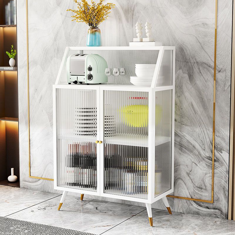 Sideboard moderna in Sideboard da pranzo in vetro bianco e nero con porta per soggiorno