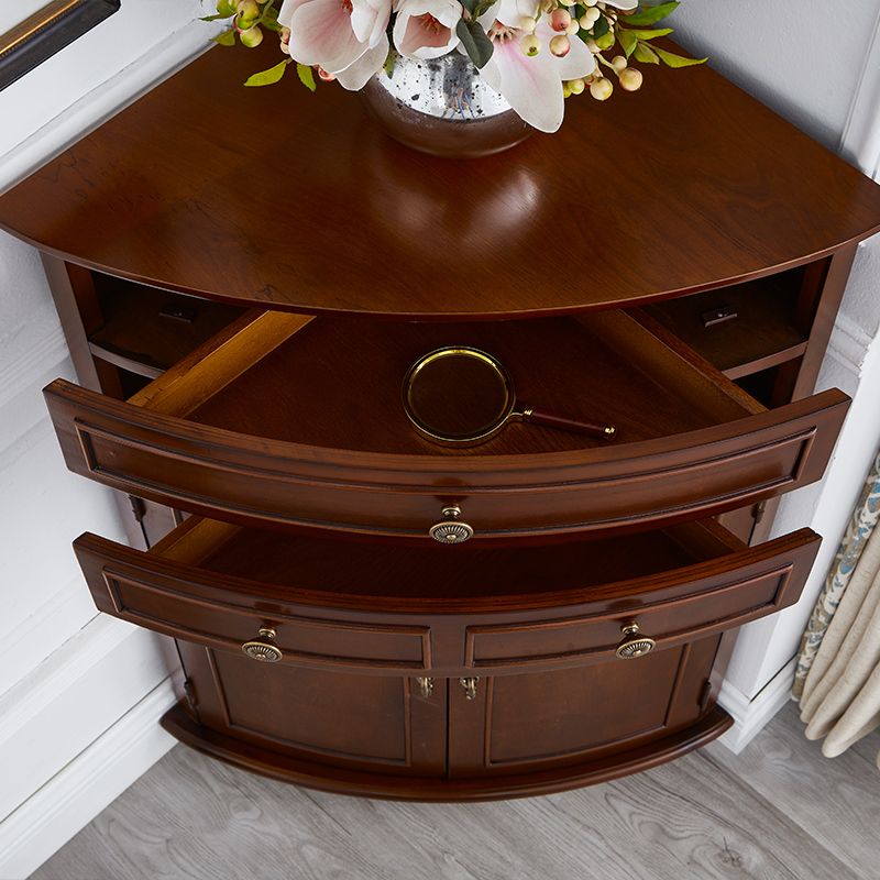 Mid-Century Modern Home Paned Cabinet Solid Wood Corner Side Cabinet Clearhalo 'Cabinets & Chests' 'cabinets_chests' 'furn' 'furn_cabinets_chests' 'Furniture' 'Living Room Furniture' 1200x1200_c34f0872-443c-4863-a91b-8355e2829609