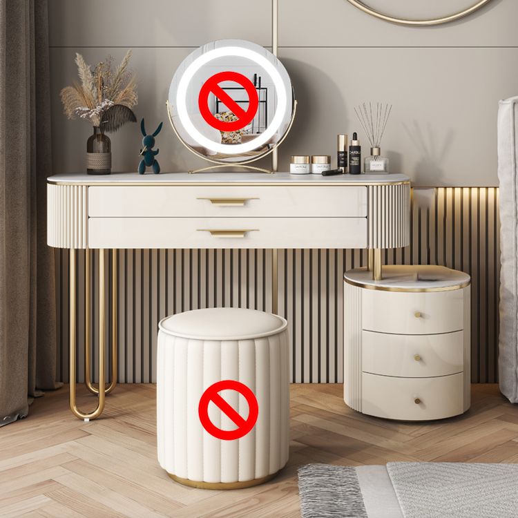 Stone Top Make -up Eitelkeit Metall und technischer Holzverkederstisch