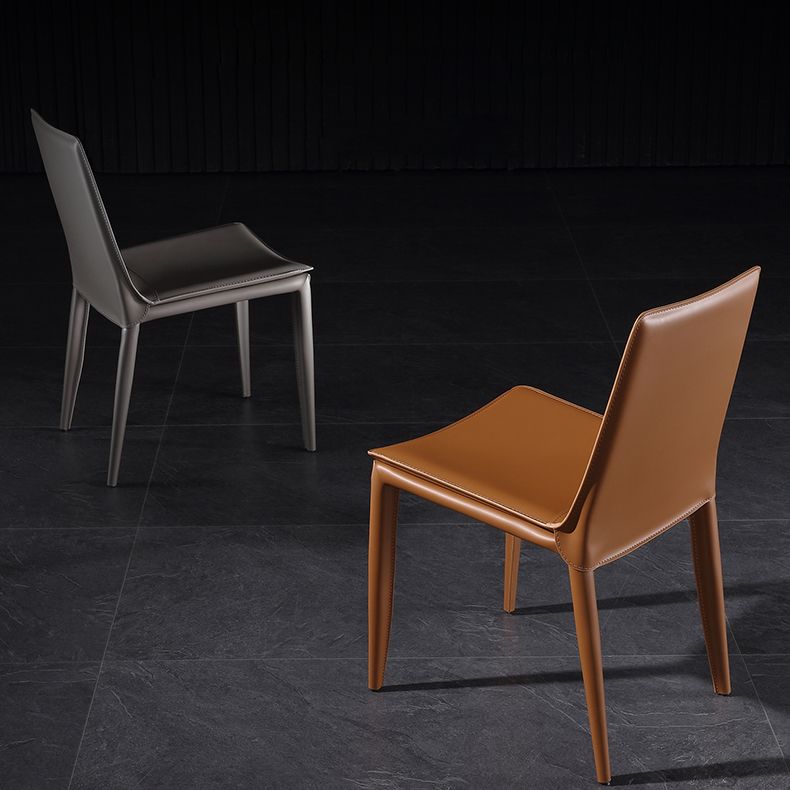 Modern Style Side Chair Faux Leather Solid Back Dining Chair for Home Clearhalo 'Dining Chairs' 'Dining Tables & Seating' 'dining_chair' 'furn' 'furn_dining_chair' 'Furniture' 'furniture_dining_chair' 'Kitchen & Dining Furniture' 1200x1200_c3506caa-0818-4a4a-a286-b4eda34872af