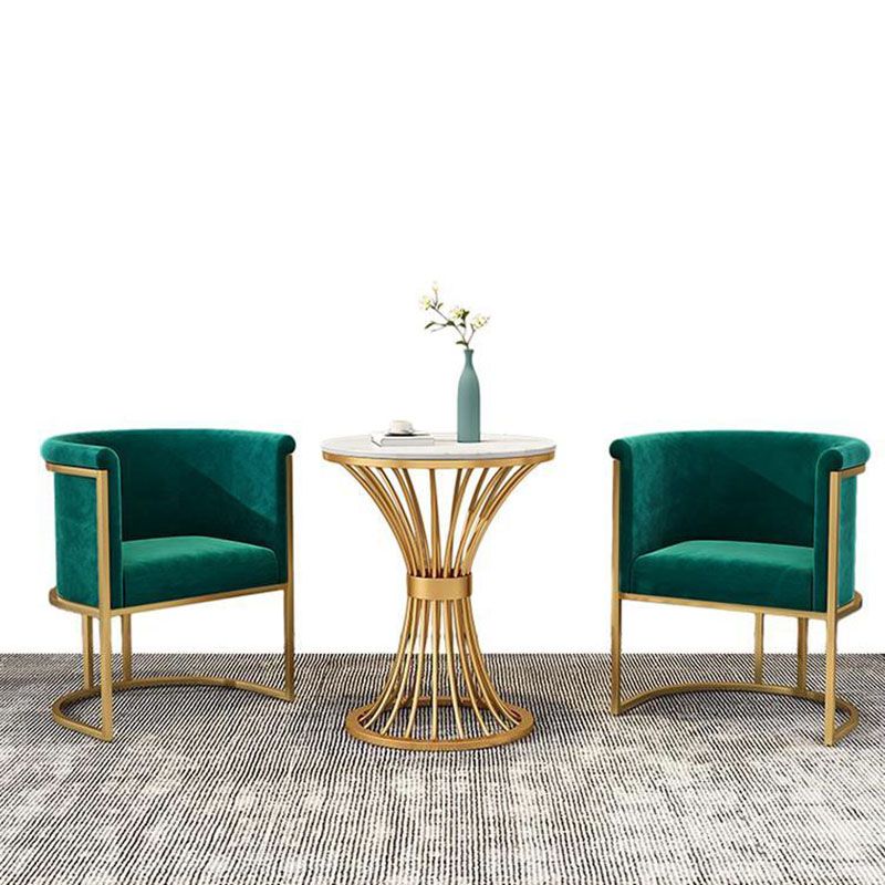 Sedie laterali rivestite di lusso in stile scandinavo Solido posteriore a braccio