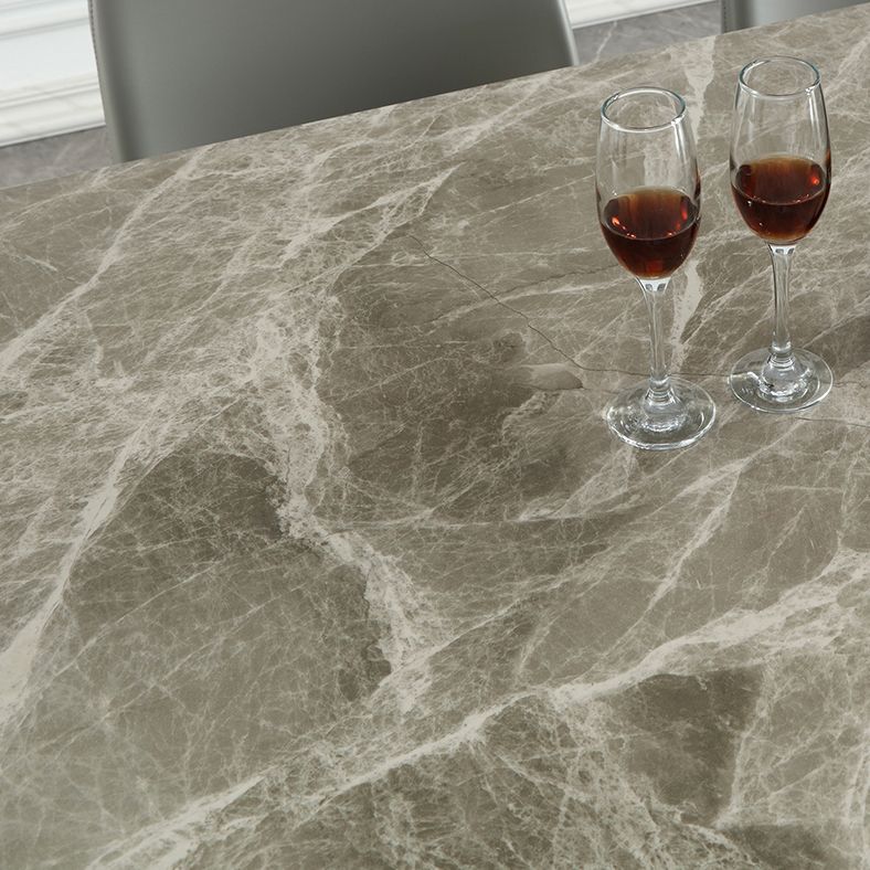 Rectangle 4 Legs Modern Dining Table Grey Tone Fixed Table of Sintered Stone Clearhalo 'Dining Tables & Seating' 'Dining Tables' 'dining_table' 'furn' 'furn_dining_table' 'Furniture' 'furniture_dining_table' 'Kitchen & Dining Furniture' 'kitchen' 'kitchen_dining_table' 1200x1200_c3557ec7-c388-4079-89b0-5cda1254102f