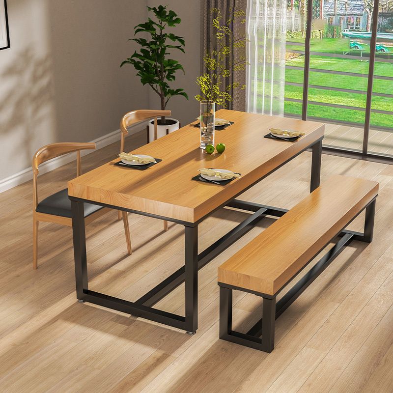 Industrial 1/2/3/4/5 Pieces Dining Set Solid Wood Dining Table with Chairs Clearhalo 'Dining Room Sets' 'Dining Tables & Seating' 'dining_room_set' 'furn' 'furn_dining_room_set' 'Furniture' 'furniture_dining_room_set' 'Kitchen & Dining Furniture' 'kitchen&dining_furn' 'kitchen' 1200x1200_c3560bad-6487-463a-9c21-a9bf58611aa9