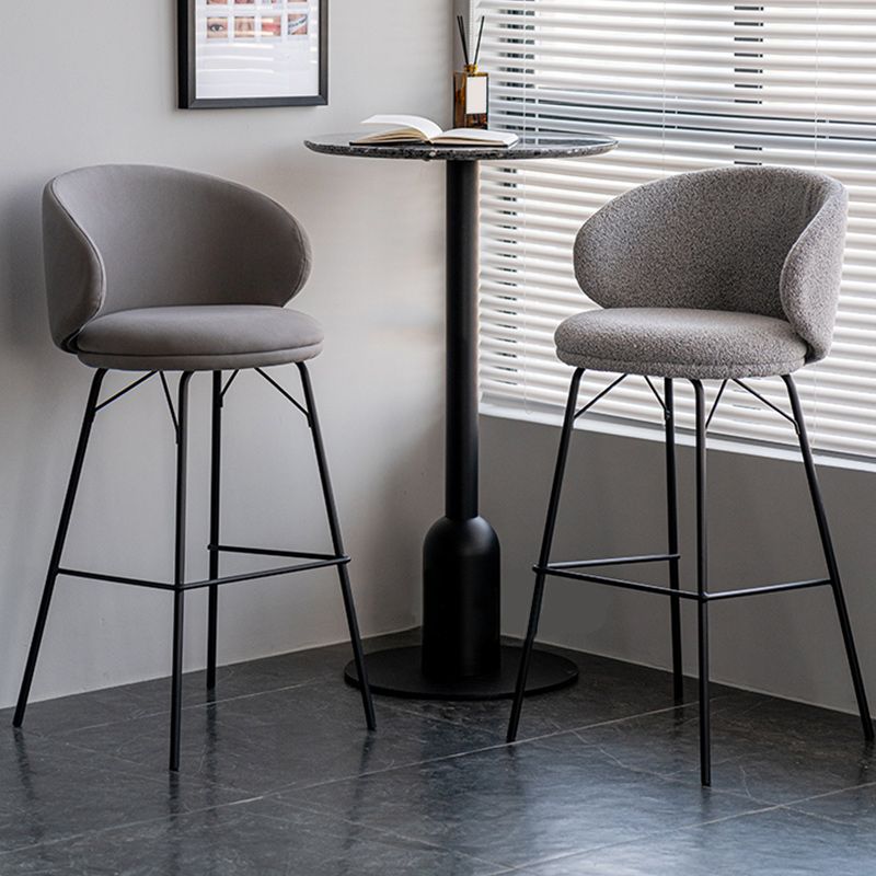 Modern Backrest Armless Counter Stool Upholstered Bar Stool with Metal 4 Legs Clearhalo 'Bar Furniture' 'Bar Stools' 'bar_stools' 'furn' 'furn_bar_stools' 'Furniture' 'Kitchen & Dining Furniture' 1200x1200_c3566734-1317-4504-b940-1852325451d8
