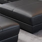 Genuine Leather Pillow Top Arm Sectional Sofa 27.55"High Cushion Back Sofa,Black Clearhalo 'furn' 'furn_sectionals' 'Furniture' 'Living Room Furniture' 'Sectionals' 1200x1200_c356c4a6-579d-4960-99f4-9a41567930a9