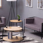 Nordic Solid Wood Round Coffee Cocktail Table with Floor Shelf Clearhalo 'Coffee & Accent Tables' 'Coffee Tables' 'coffee_tables' 'furn' 'furn_coffee_tables' 'Furniture' 'Living Room Furniture' 1200x1200_c356e261-b05d-48c7-9643-fb1c943b8a49