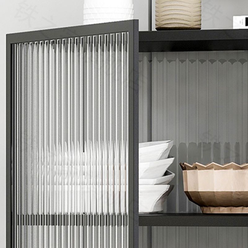 リビングルーム用のモダンな収納キャビネットガラスドアディスプレイキャビネット