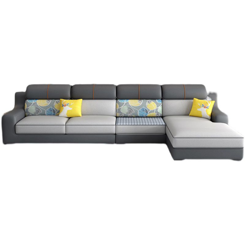 Contemporary Sloped Arm Sectional Removable Cushions Sofa and Chaise for Living Room Clearhalo 'furn' 'furn_sectionals' 'Furniture' 'furniture_sectionals' 'kitchen' 'kitchen_sectionals' 'Living Room Furniture' 'Sectionals' 1200x1200_c357a613-5388-420e-854b-78655b9a854b