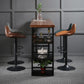 Modern Black Iron Bar Dining Table Rectangle Wood Indoor Bistro Table with Footrest Clearhalo 'Bar Furniture' 'Bar Tables' 'bar_tables' 'furn' 'furn_bar_tables' 'Furniture' 'furniture_bar_tables' 'Kitchen & Dining Furniture' 1200x1200_c35a8144-926f-4dda-a52c-86f79e438458