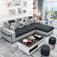 Square Arms Sectional 106.3"L High Back Sofa with Storage for Apartment Clearhalo 'Furniture' 'furniture_sectionals' 'kitchen' 'kitchen_sectionals' 'Living Room Furniture' 'Sectionals' 1200x1200_c35b68e6-b622-4b7d-92f9-29a4c6d99501