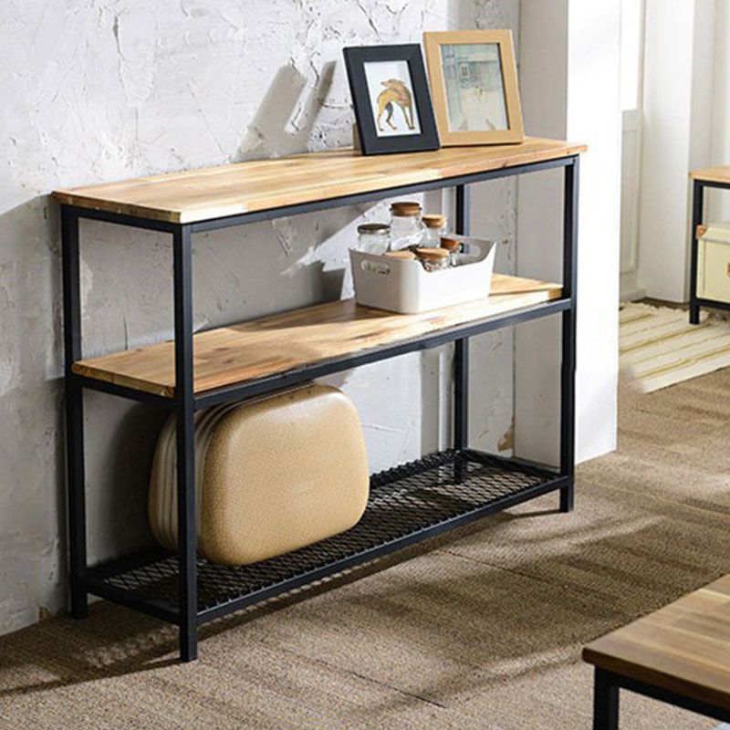 Midden-eeuwse moderne ijzeren console banken tafel rechthoek dennen eindtafel voor hal