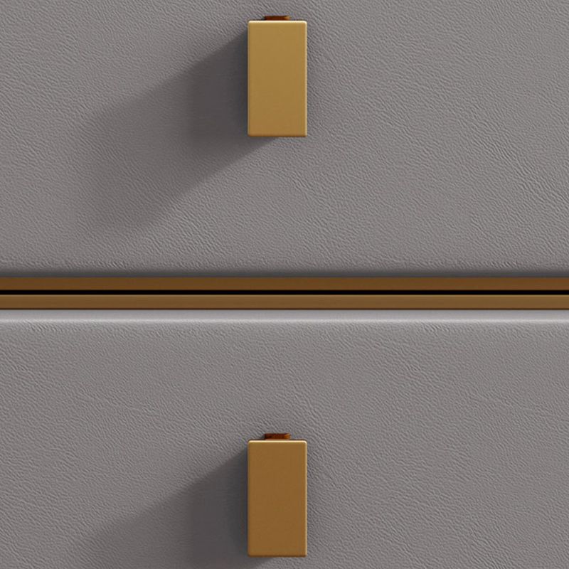 Leather Bed Nightstand Modern Bedside Cabinet with 2 Drawers