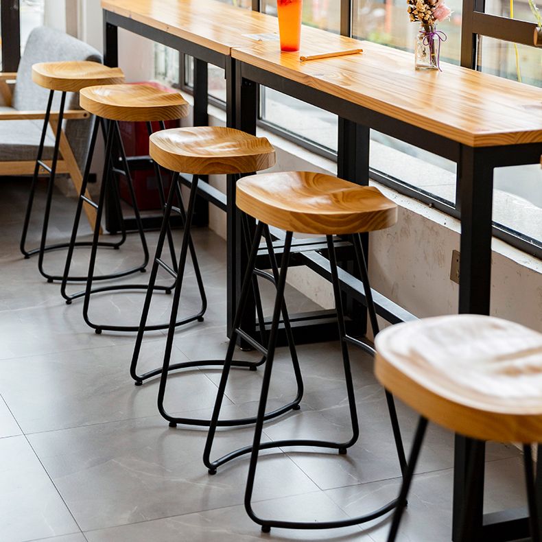 Solid Wood Dining Stools Contemporary Dining Stools with Footrest Clearhalo 'Bar Furniture' 'Bar Stools' 'bar_stools' 'furn' 'furn_bar_stools' 'Furniture' 'Kitchen & Dining Furniture' 1200x1200_c35f9286-cae4-4a0b-bd26-290cae9b091e