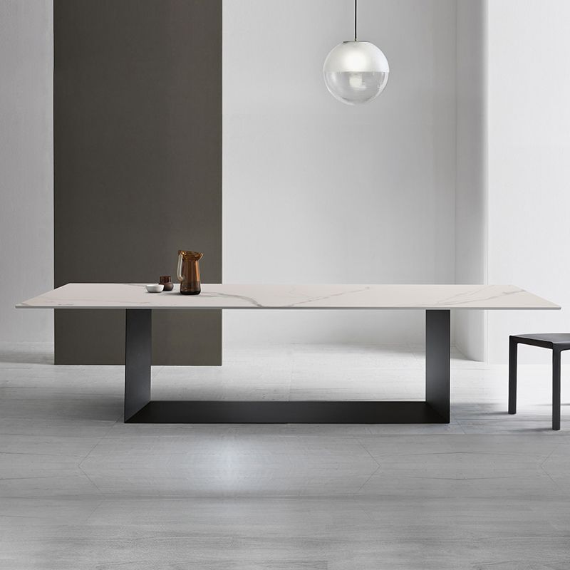 Metal Traditional Luxury Rectangle Table Sintered Stone Dining Table for Home Clearhalo ' dining_table' 'Dining Tables & Seating' 'Dining Tables' 'furn' 'furn_dining_table' 'Furniture' 'furniture_dining_table' 'Kitchen & Dining Furniture' 'kitchen&dining_furn' 'kitchen' 'kitchen_dining_table' 1200x1200_c363ebdd-565f-4ef9-9b96-101bae82bc5c