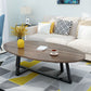 Metal Cross Legs Cocktail Table Wooden Oval Top Coffee Table Clearhalo 'Coffee & Accent Tables' 'Coffee Tables' 'coffee_tables' 'furn' 'furn_coffee_tables' 'Furniture' 'Living Room Furniture' 1200x1200_c3659c8f-c331-46d9-ac4f-7b61edfe93b0