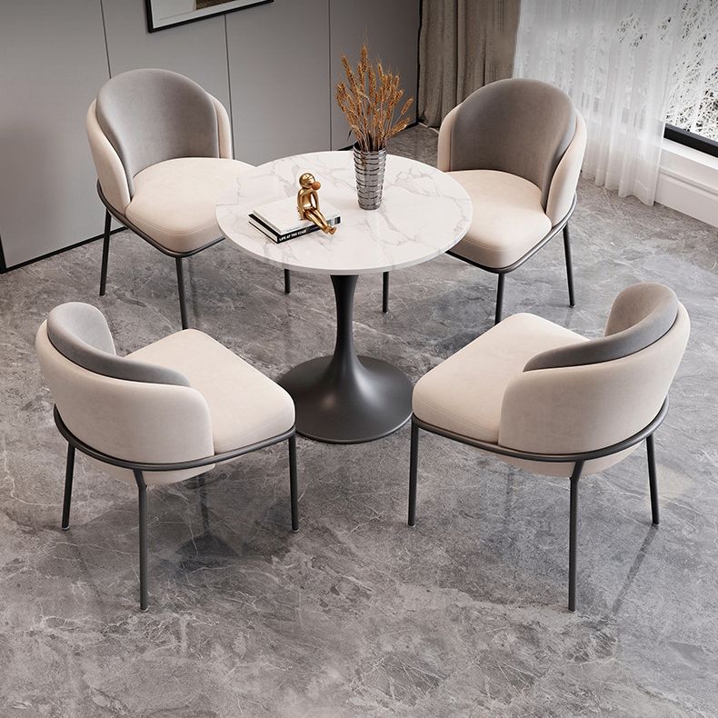 Scandinavian Dining Table Set with Marble Dining Table and Cushion Chairs Clearhalo 'Dining Room Sets' 'Dining Tables & Seating' 'dining_room_set' 'furn' 'furn_dining_room_set' 'Furniture' 'furniture_dining_room_set' 'Kitchen & Dining Furniture' 'kitchen&dining_furn' 'kitchen' 1200x1200_c3661e98-9bc2-41a3-ab3e-578d35b1a8b4