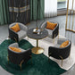 Traditional Luxury Round Dining Table Black Stone Top Table for Home