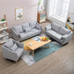 Scandinavian Loose Back Sofa 27.17" H Square Arm Slipcovered Loveseat Clearhalo 'Furniture' 'furniture_sofas' 'kitchen' 'kitchen_sofas' 'Living Room Furniture' 'Sofa' 'sofas' 1200x1200_c368e178-b8f2-4c04-961e-57d23b6548ed
