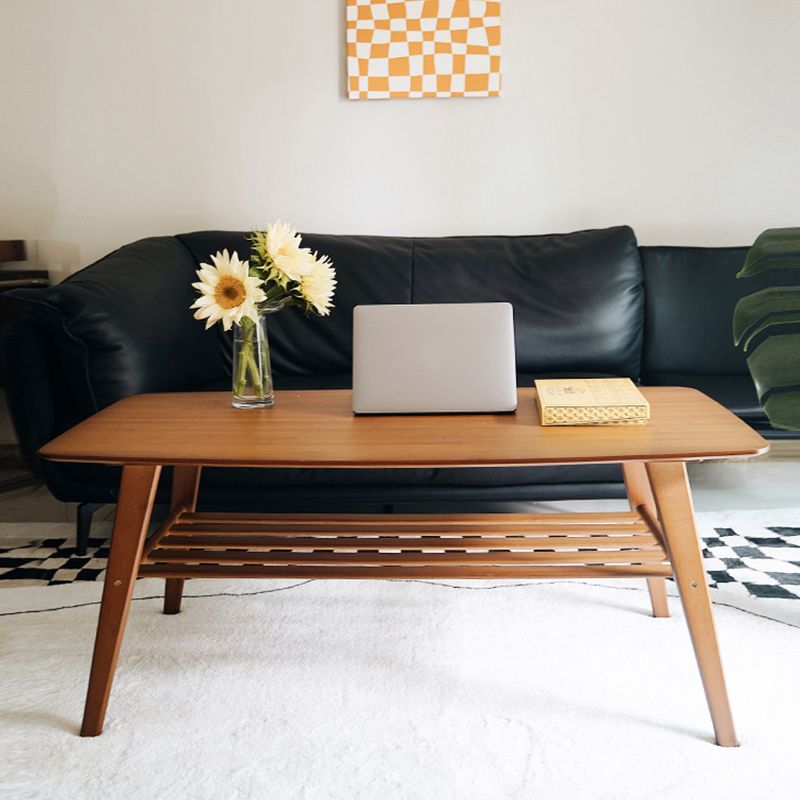 Rectangular Wood Coffee Table Contemporary 4 Legs Cocktail Table Clearhalo 'Coffee & Accent Tables' 'Coffee Tables' 'coffee_tables' 'furn' 'furn_coffee_tables' 'Furniture' 'Living Room Furniture' 1200x1200_c36af33d-2dc1-4e2b-82f8-797cc30d4ff2