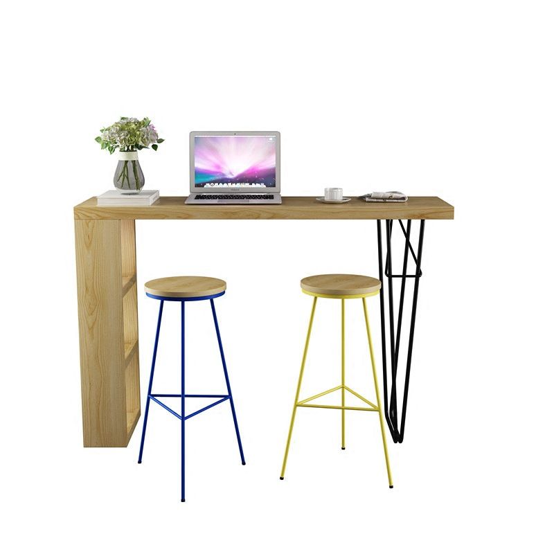 Moderne bar-hoogte tafel massief houten blad pubtafel voor eetkamer