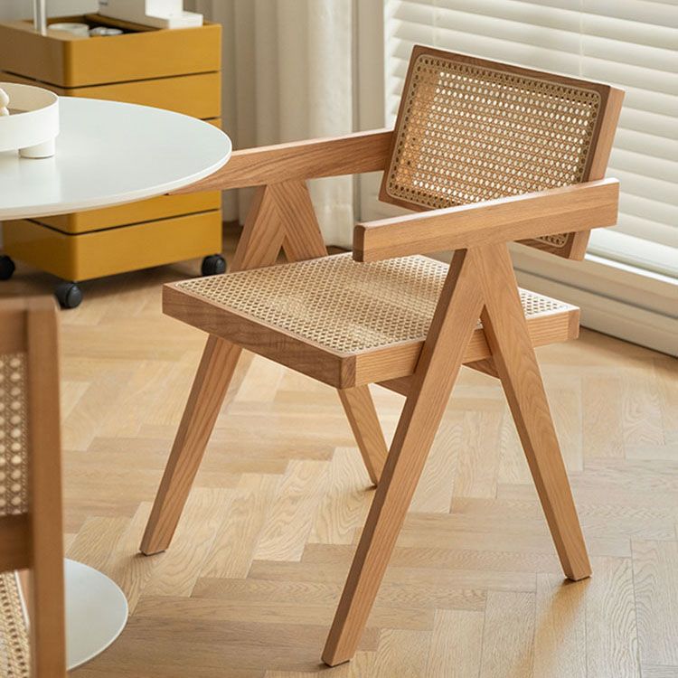 Modern Solid Wood Home Dining Arm Chair Open Back Dining Side Chair Clearhalo 'Dining Chairs' 'Dining Tables & Seating' 'dining_chair' 'furn' 'furn_dining_chair' 'Furniture' 'furniture_dining_chair' 'Kitchen & Dining Furniture' 1200x1200_c36b29d3-9974-4457-8f76-e6ba03d00f78