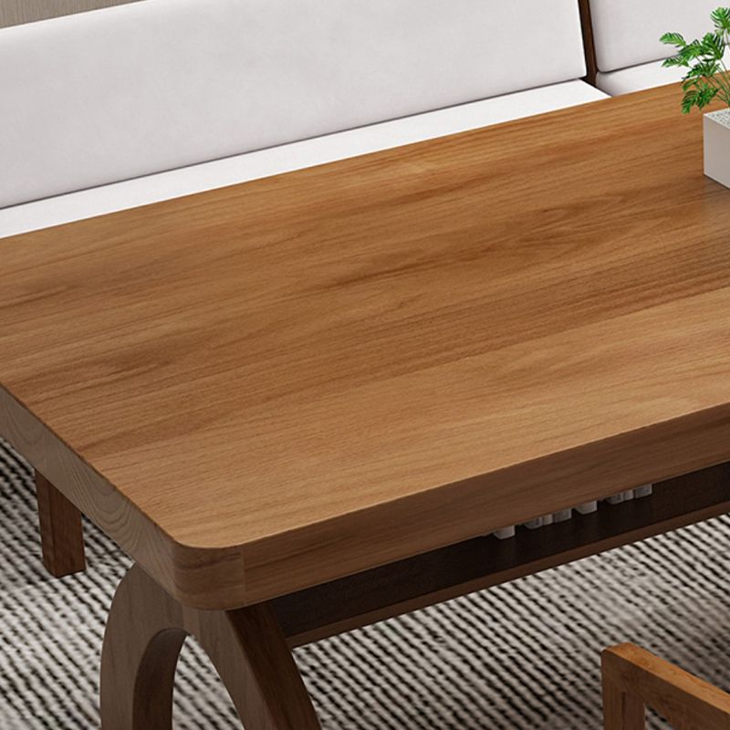 Massief hout gebogen rechthoekbureau 1 plank 29.53 "hoge bureau