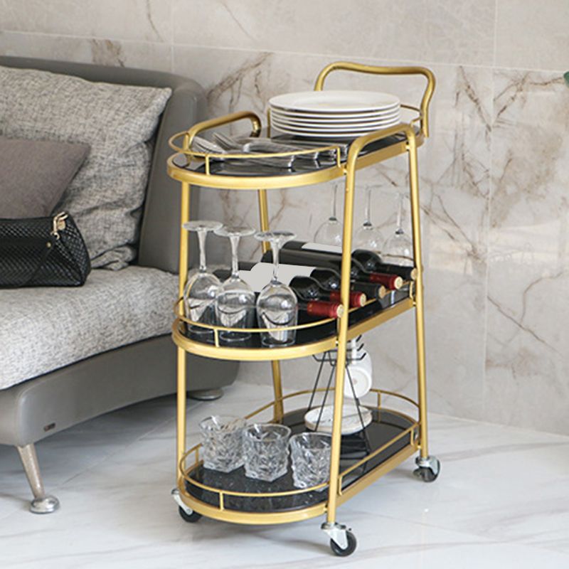 26.77 "W rollende eigentijdse voorbereidingstafel metalen voorbereidingstabel voor thuisgebruik