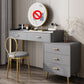 Wood and Metal Vanity Table in White/Grey Makeup Vanity Desk