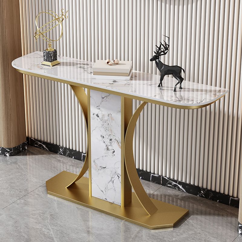 Tabella della console in pietra larga 11,8 "Tabella resistenti a mezza luna tavolino