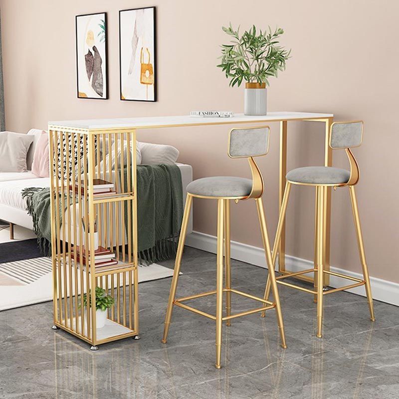 Modern Style Bar Table Stone Storage Top Pub Table for Living Room Clearhalo 'Bar Furniture' 'Bar Tables' 'bar_tables' 'furn' 'furn_bar_tables' 'Furniture' 'Kitchen & Dining Furniture' 1200x1200_c36d62b9-1edb-47c2-82a1-89b602eb6f55