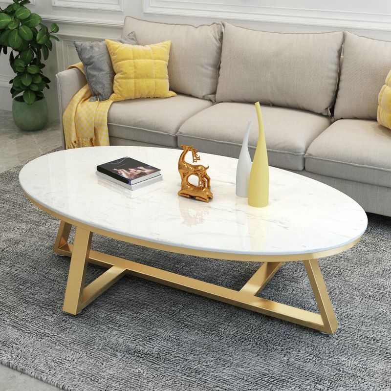 Contemporary Coffee Table Oval Single Stone Coffee Cocktail Table Clearhalo 'Coffee & Accent Tables' 'Coffee Tables' 'coffee_tables' 'furn' 'furn_coffee_tables' 'Furniture' 'Living Room Furniture' 1200x1200_c36db495-4d73-420b-a382-ebfaaee91393