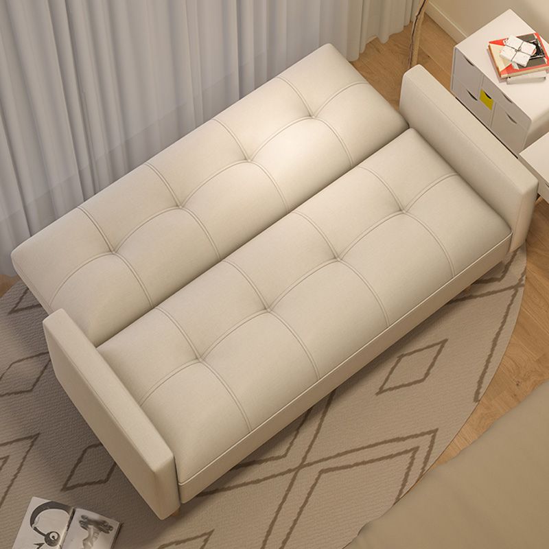 Getufte split-back zitplaat lederen vierkante armbank met kussens