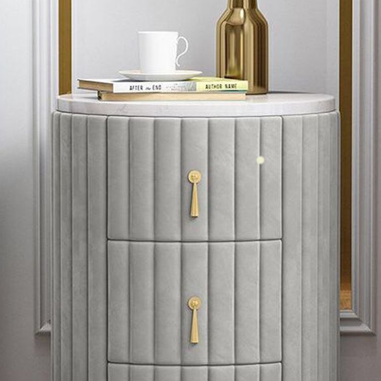 Round Slate Bedside Cabinet Modern Minimalist Bedside Table with Drawers Clearhalo 'Bedroom Furniture' 'furn' 'furn_night_stand' 'Furniture' 'night_stand' 'Nightstands' 1200x1200_c36e134f-34f0-45ee-a7f1-540c1094f85c