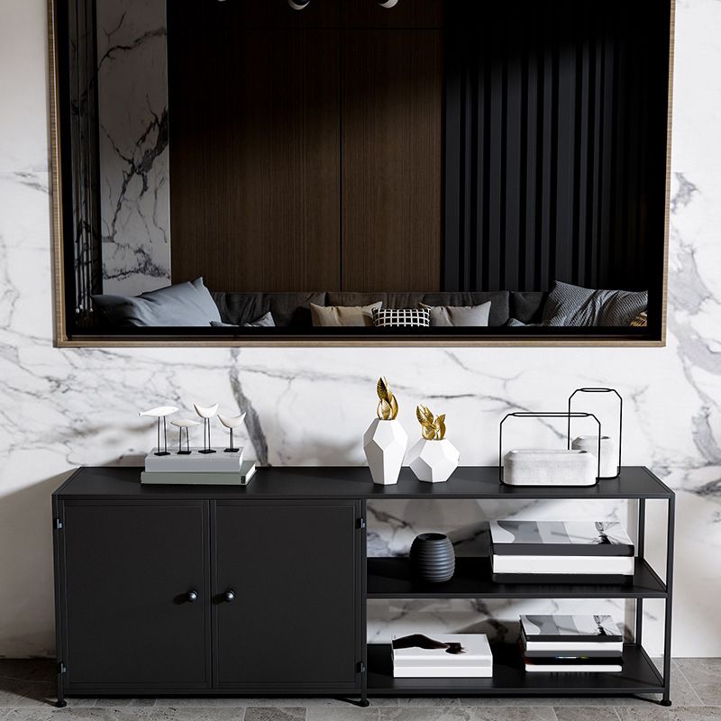 Industrial TV Media Stand Open Shelving TV Stand Console with Shelves Clearhalo 'furn' 'furn_tv_stands_entertainment_centers' 'Furniture' 'Living Room Furniture' 'TV Stands & Entertainment Centers' 'TV Stands & Media Storage Furniture' 'tv_stands_entertainment_centers' 1200x1200_c36f6e49-8fbb-4f51-be25-24e89938250b