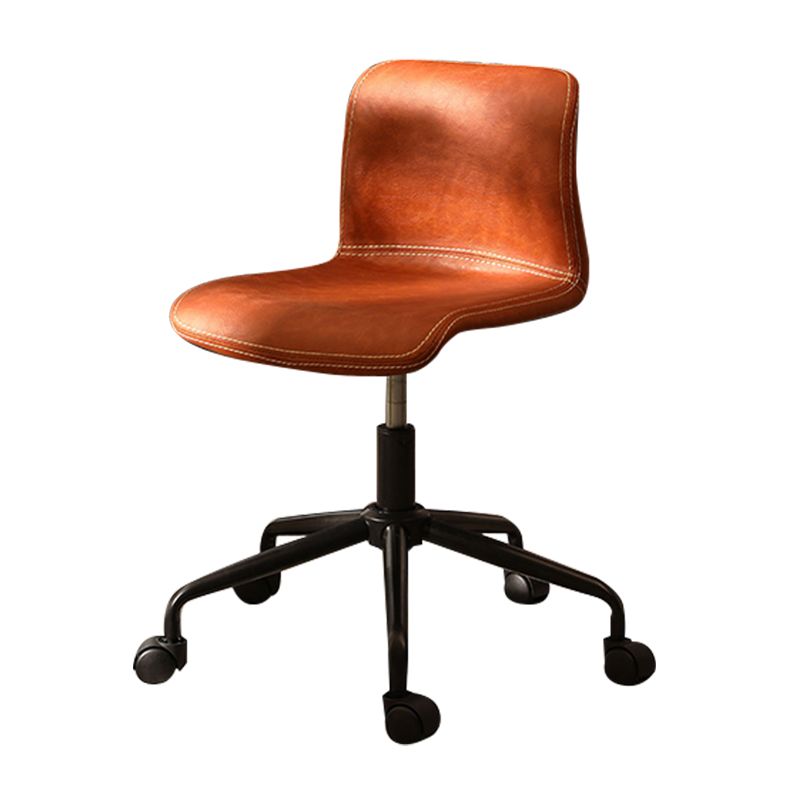 Black Steel Frame Modern Computer Desk Chair Armless Office Chair with Wheels Clearhalo 'furn' 'furn_office_chair' 'Furniture' 'furniture_office_chair' 'Office Chairs' 'Office Furniture' 'office_chair' 1200x1200_c37003b7-1e81-4e78-a1a2-e0d6661976bc