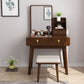 Modern Solid Wood Vanity Makeup Table Vanity Stool with Mirror Clearhalo 'Bedroom Furniture' 'furn' 'furn_makeup_vanities' 'Furniture' 'Makeup Vanities' 'makeup_vanities' 1200x1200_c37016c3-52b1-4746-b1fd-8535e7563835