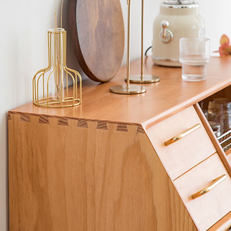 Modern Sliding Doors Sideboard 2 Drawers Sideboard Buffet Table 17" W X 39" H Clearhalo 'buffet_sideboard' 'Buffets & Sideboards' 'furn' 'furn_buffet_sideboard' 'Furniture' 'Kitchen & Dining Furniture' 1200x1200_c372301d-1f61-4265-94b8-08c43661a803