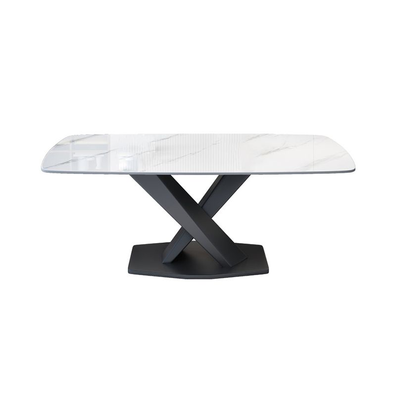 Industrial Dining Room Table Stone Rectangle Dinette Table for Dining Room Clearhalo 'Dining Tables & Seating' 'Dining Tables' 'dining_table' 'furn' 'furn_dining_table' 'Furniture' 'Kitchen & Dining Furniture' 1200x1200_c372a0a8-3c48-4ba9-b225-9f86db7a9580