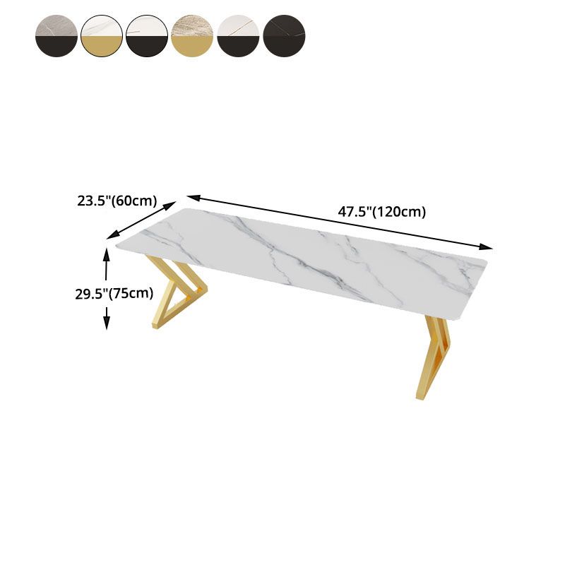 Industrielle rechteckige Schreibtisch Stein Stone Office Desk mit Schlittenbasis