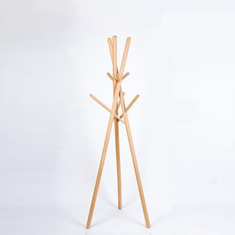Entrada de árbol de madera KT con ganchos percha de pie independiente